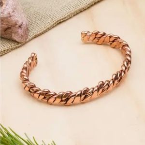 Handcrafted Textured Copper Cuff Bracelet from Mexico, 'Brilliant Luster'